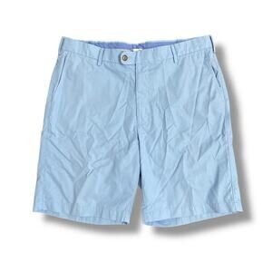 Peter Millar Men’s 36 Light Blue‎ Pima Cotton Golf Shorts Flat Front